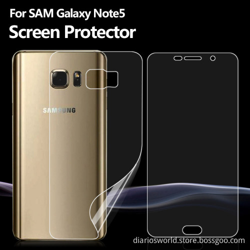 Full Body Skin Front and Back Clear Screen Protector For Samsung Galaxy Note5 Ultra Invisible